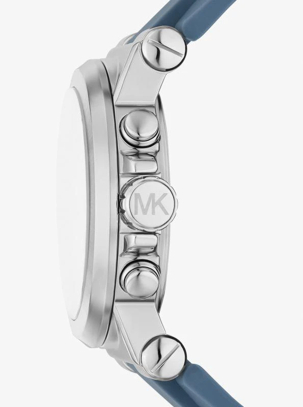 Michael Kors Oversized Dylan Silver-Tone and Silicone Watch 2