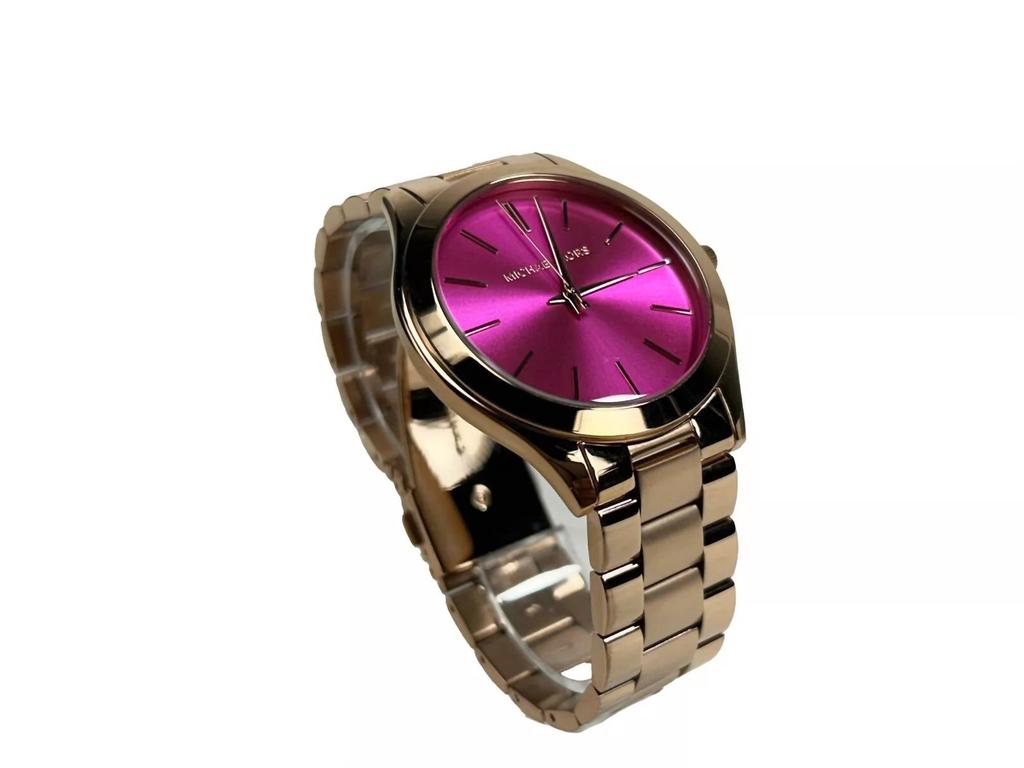 Michael Kors Women's Slim Runway Stainless Steel Watch In Pink Silver