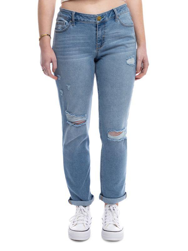 1822 Denim Anastasia Mid Rise Boyfriend Straight Jeans