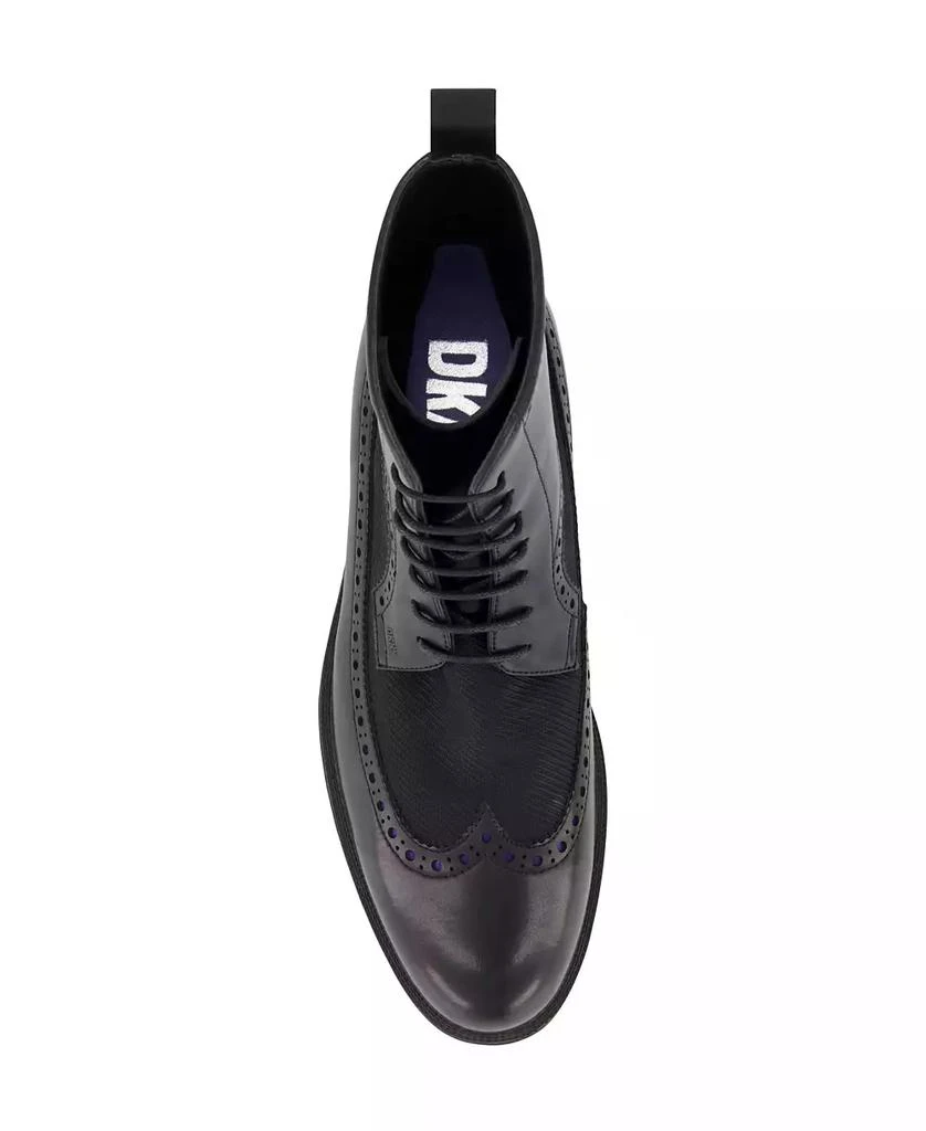 DKNY Men's Lace Up Rubber Sole Wingtip Dress Boots 4