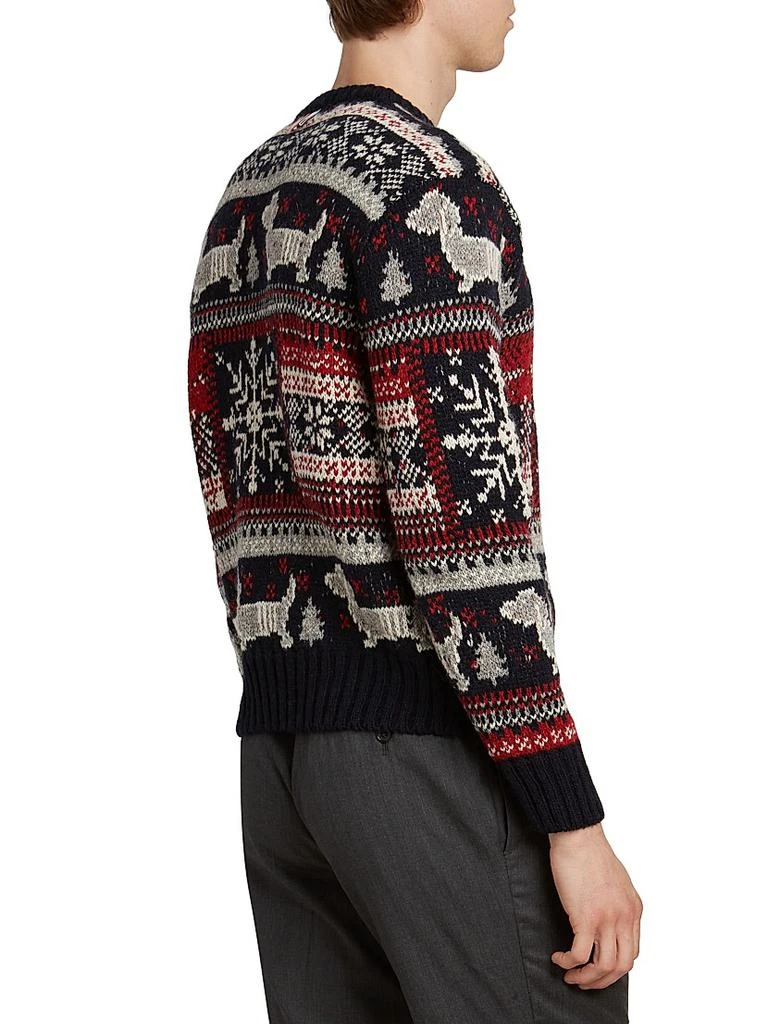 Thom Browne Holiday Hector Fair Isle Jacquard Wool-Mohair Sweater 5