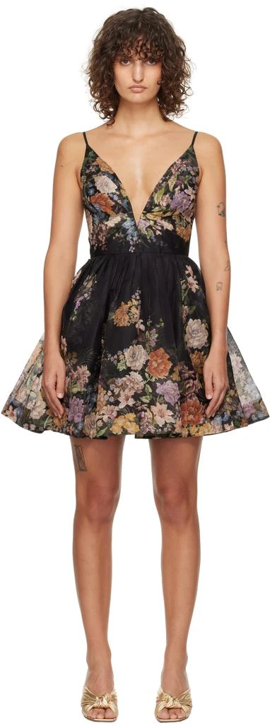 Zimmermann Black Pavilion V-Neck Minidress 1