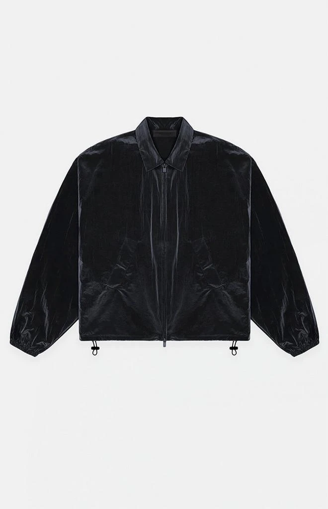 Essentials Women's Jet Black Crinkle Nylon Shell Bomber Jacket 1
