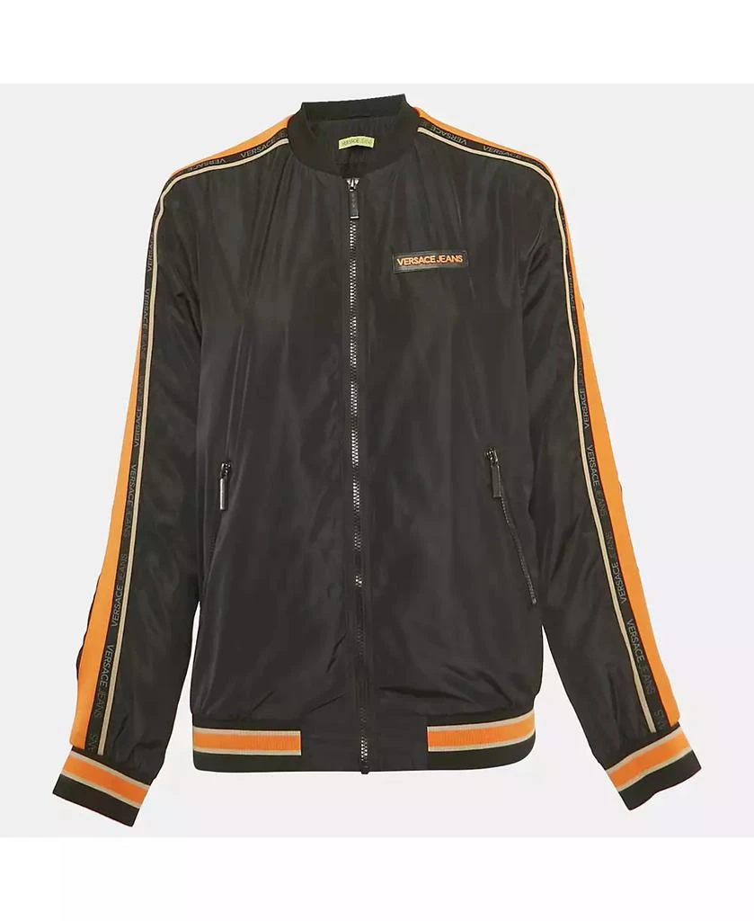 Pre-Owned Versace Women
s Jeans Black Side Stripe Synthetic Zip-Up Jacket