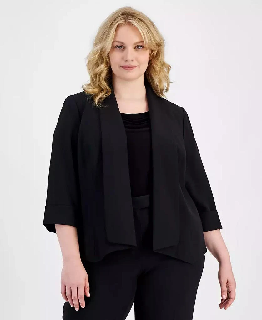 Kasper Plus Size Open-Front Soft Blazer 7