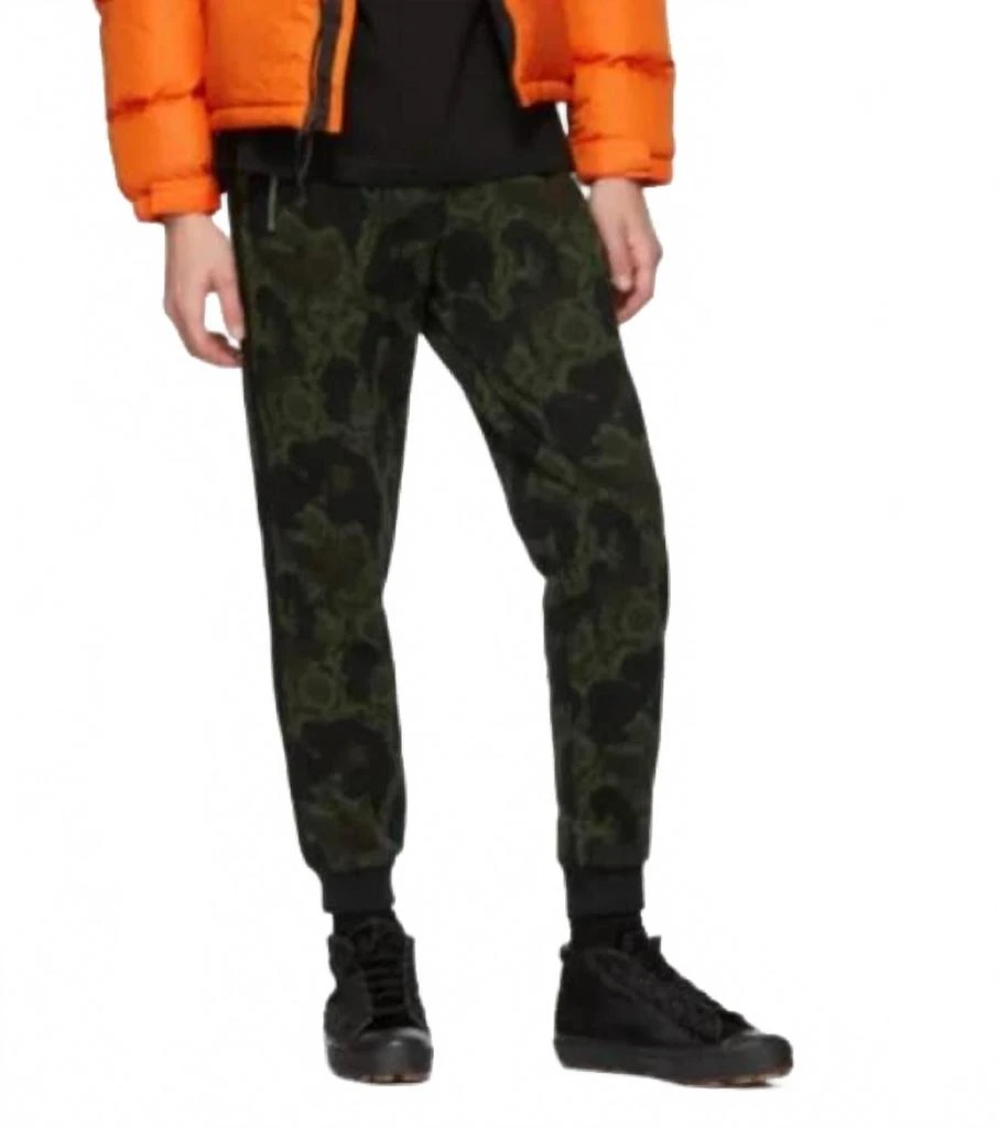 Coach Men
s Wild Beast Track Pants In Black/olive