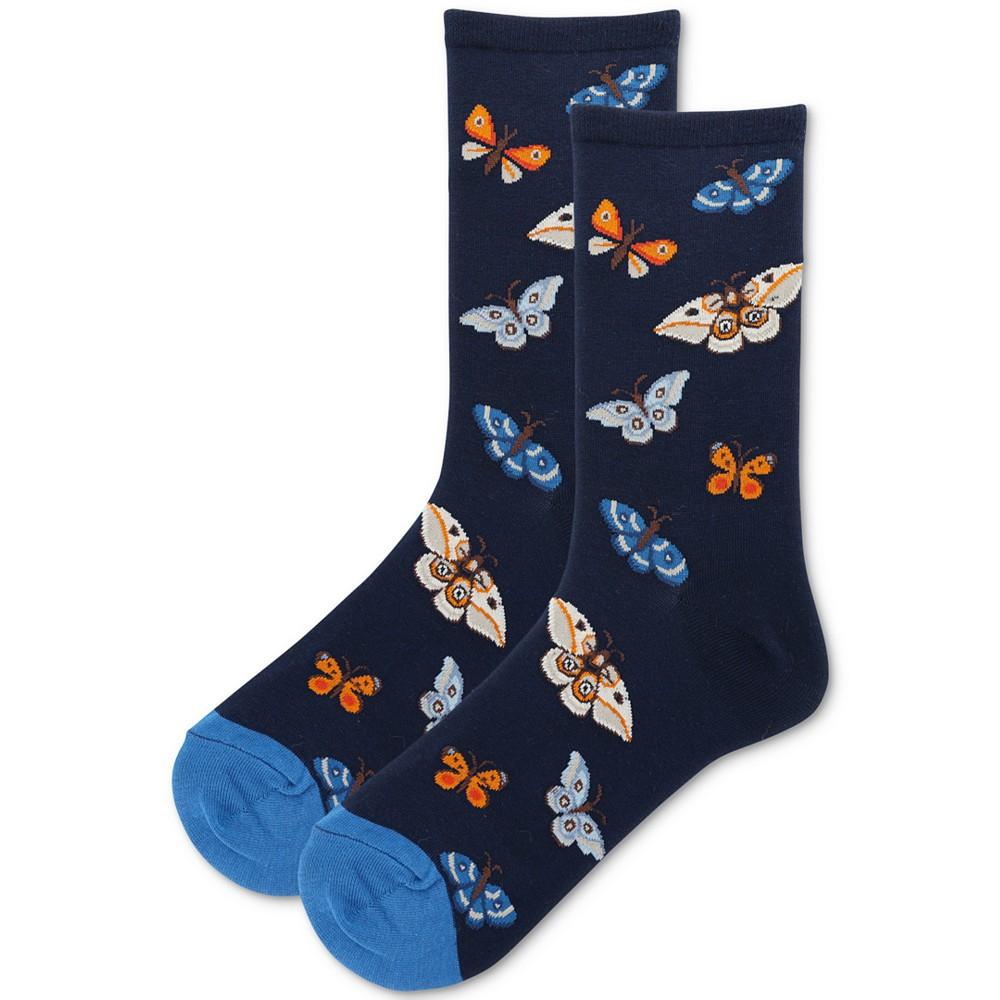 Hot Sox Women's Moth Printed Crew Socks