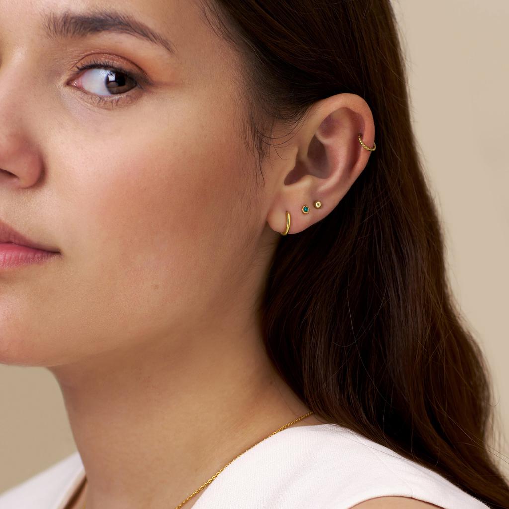 Orelia London Emerald Stud & Hoop Earrings 3 Pack Made With Swarovski Crystals