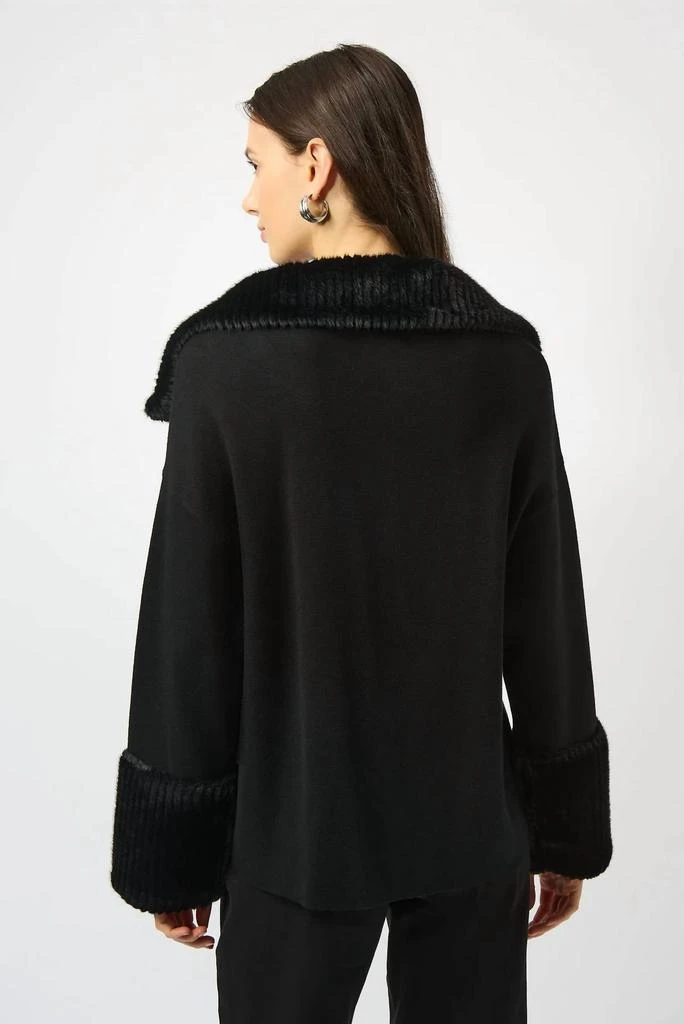 JOSEPH RIBKOFF Joseph Ribkoff - Sweater Knit Fur Trim Long Sleeve Jacket 2