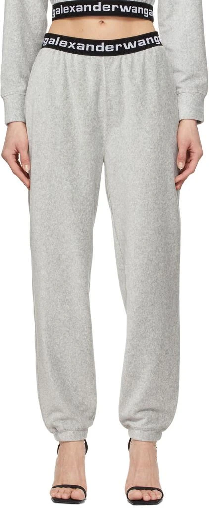 Alexander Wang Grey Logo Elastic Lounge Pants 1