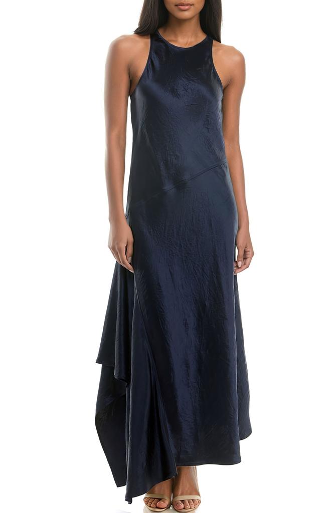 Socialite Sleeveless Bias Cut Satin Maxi Dress