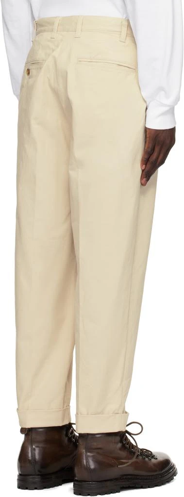 BEAMS PLUS Off-White 2 Pleats Twill Trousers 3