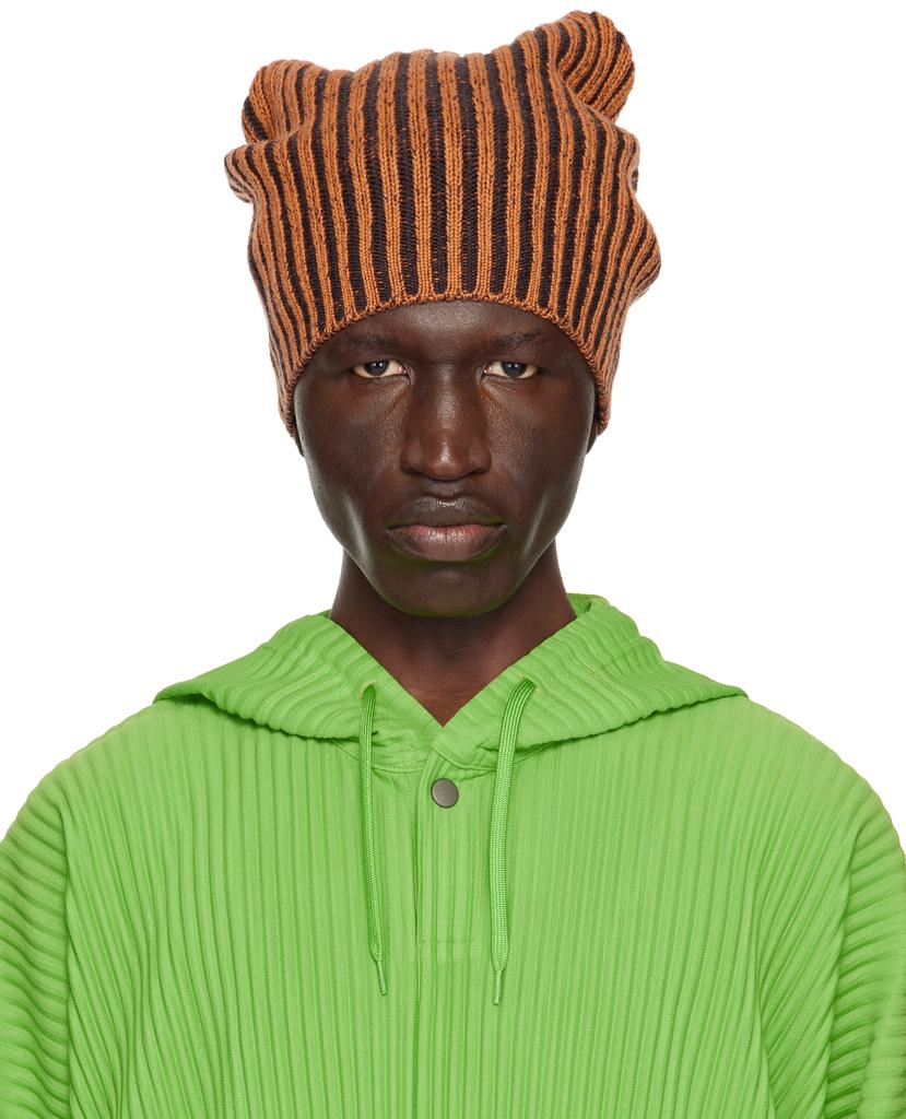 Homme Plissé Issey Miyake Brown Beanie Scarf - Hats - Save