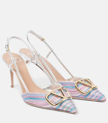 Valentino VLogo Signature 80 leather slingback pumps 1