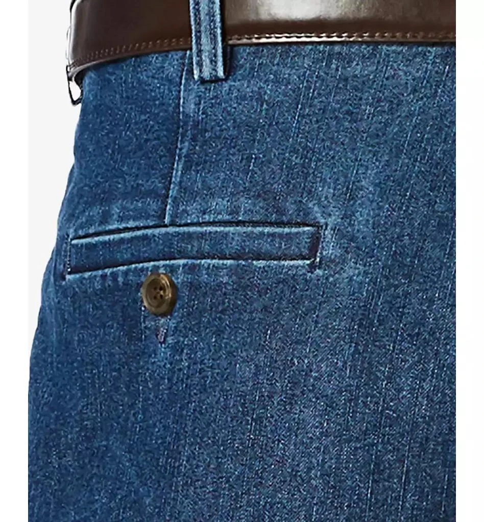 Haggar Men's Stretch Denim Classic-Fit Pleated Pants 5