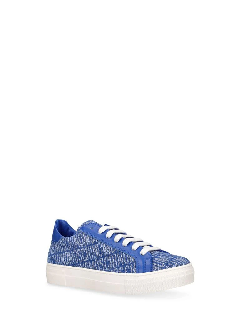 Moschino Leather 
Denim Lace-up Sneakers 2