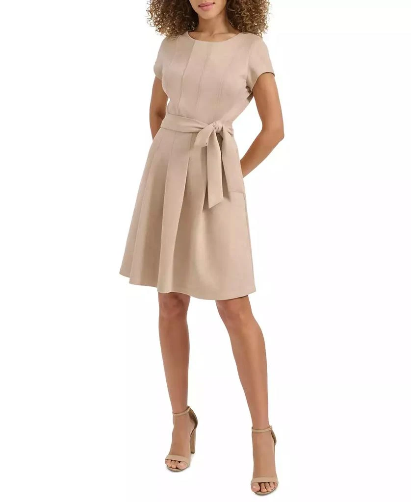 Kensie Women's Faux-Suede Fit & Flare Dress 1