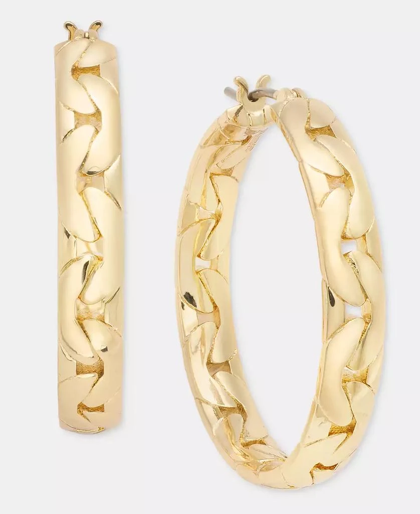 DKNY Chain Open Dynamic Hoop Earrings 2