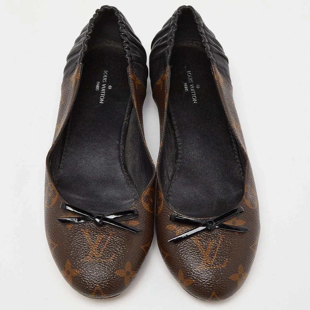Louis Vuitton Louis Vuitton Brown Leather and Monogram Canvas Joy Ballet Flats Size 36 3