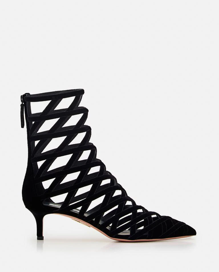 Aquazzura 50mm Romance Cut-out Suede Bootie 1