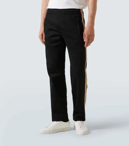 Burberry Burberry Check cotton-blend jersey track pants 3