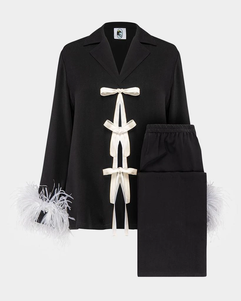 Sleeper The Bow Feather-Trim Pajama Set 1