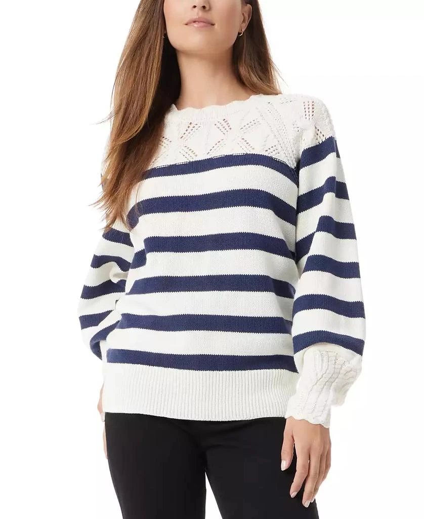 Sam Edelman Women's Joy Novelty Yoke Striped Sweater 1
