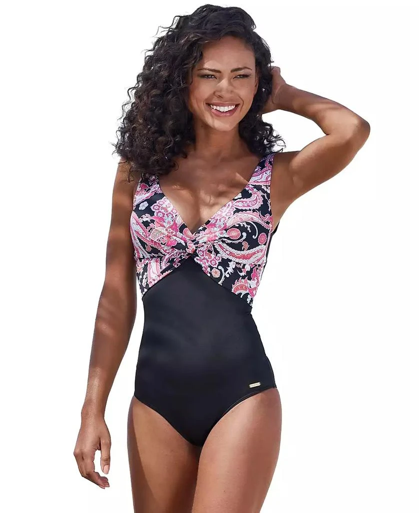 LASCANA Women
s Twist Front One Piece Swimsuit
