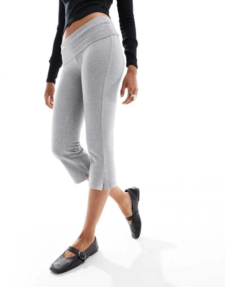 Cotton:On Cotton On fold over bella capri pants in grey marl 1