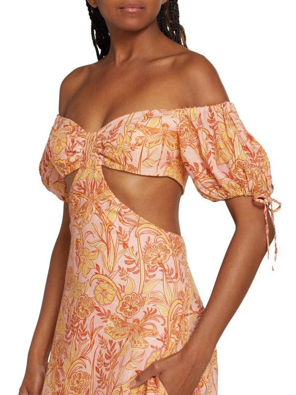 Agua by Agua Bendita Cielo Cut-Out Off Shoulder Maxi Dress 4