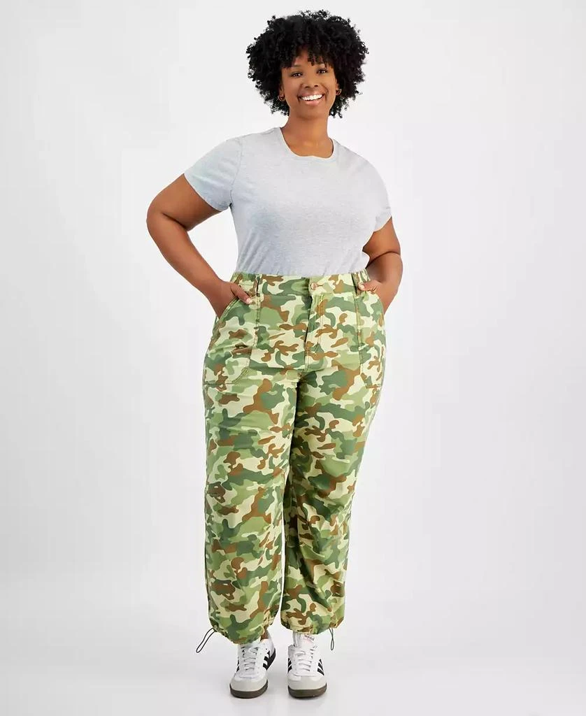 Celebrity Pink Trendy Plus Camouflage Parachute Pants 1
