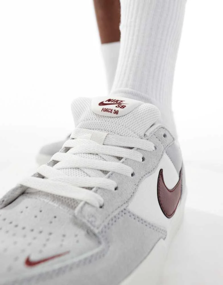 NIKE Nike SB Force 58 trainers in grey and red 4