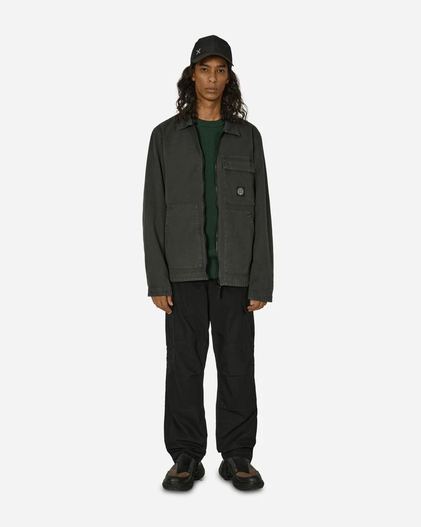 Stone Island Panama Cotton 'OLD' Effect Overshirt Lead Grey 4