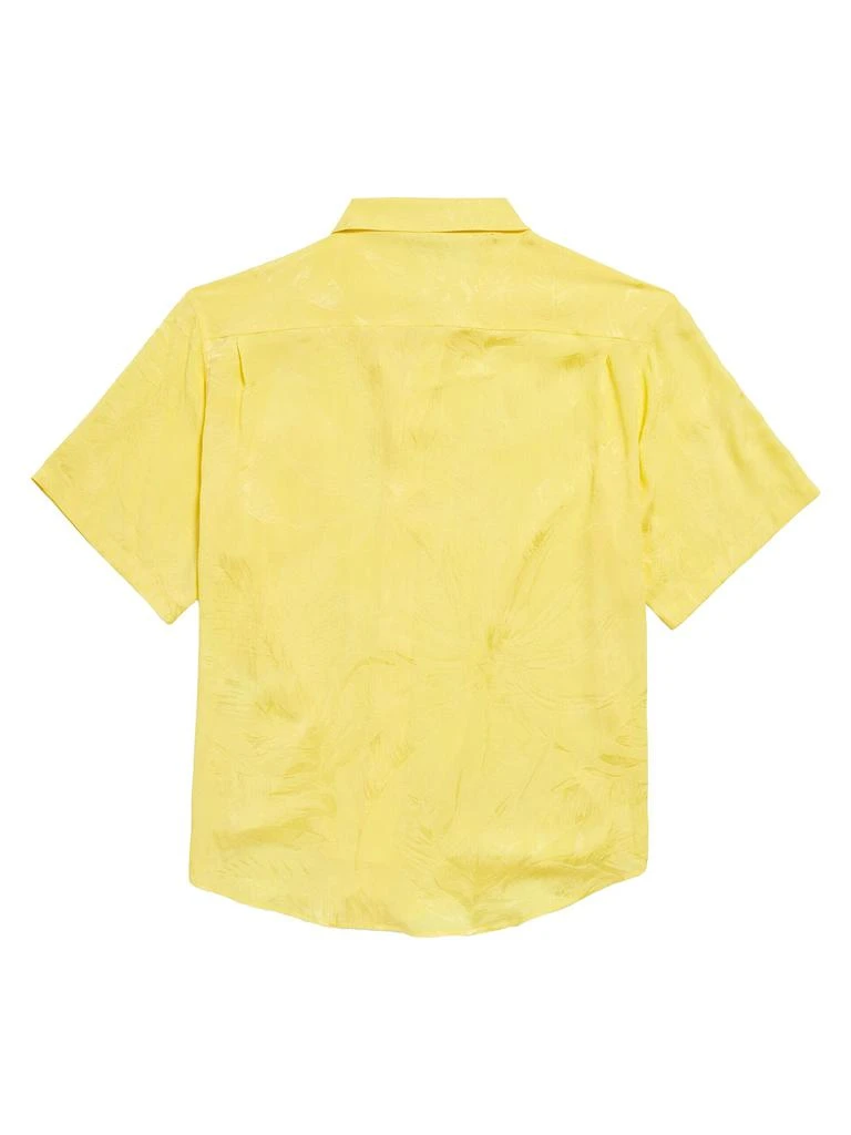 Balenciaga Tropical Flowers Silk Jacquard Short-Sleeve Shirt 2