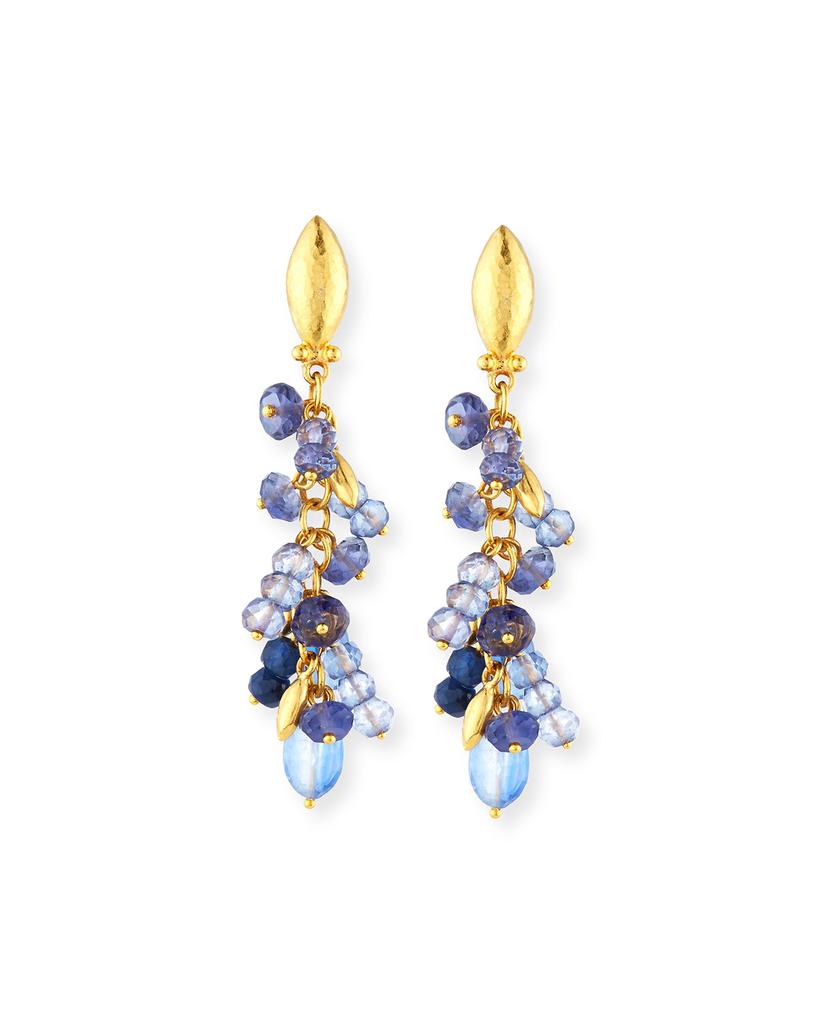 Gurhan Blue Rain Flurries Cluster Drop Earrings