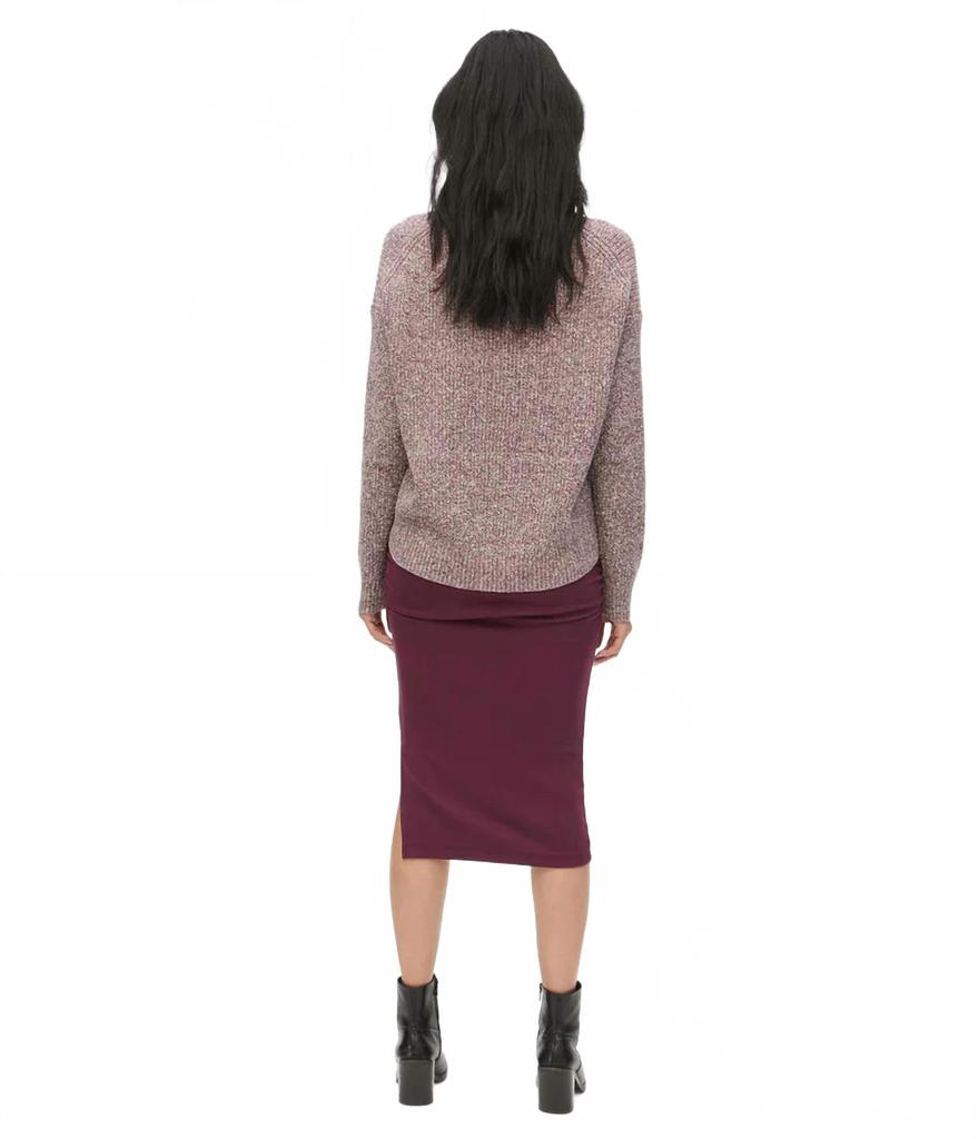 Michael Stars Rae Ribbed Midi Skirt In Purple