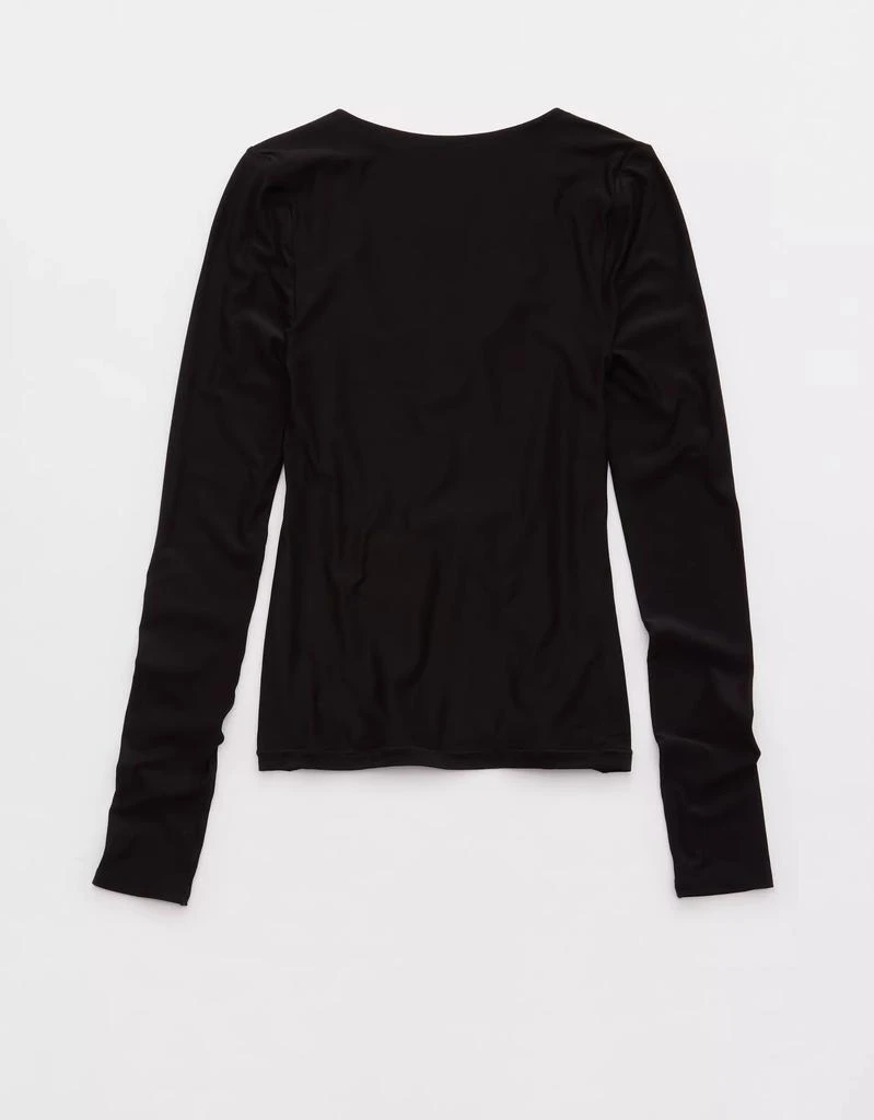 Aerie SMOOTHEZ Long Sleeve Plunge Top 4