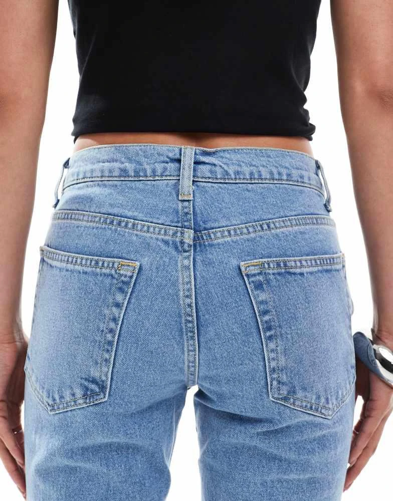 ASOS ASOS DESIGN cropped kick flare jean in mid blue 4
