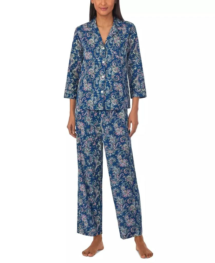 Ralph Lauren Women's 2-Pc. 3/4-Sleeve Printed Pajamas Set 1