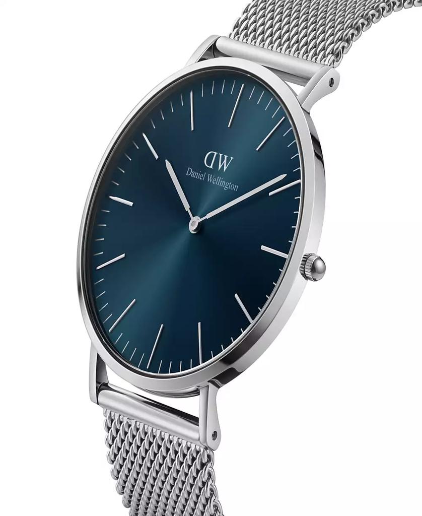 Daniel Wellington Unisex Analog Silver-Tone Stainless Steel Mesh Watch, 40mm