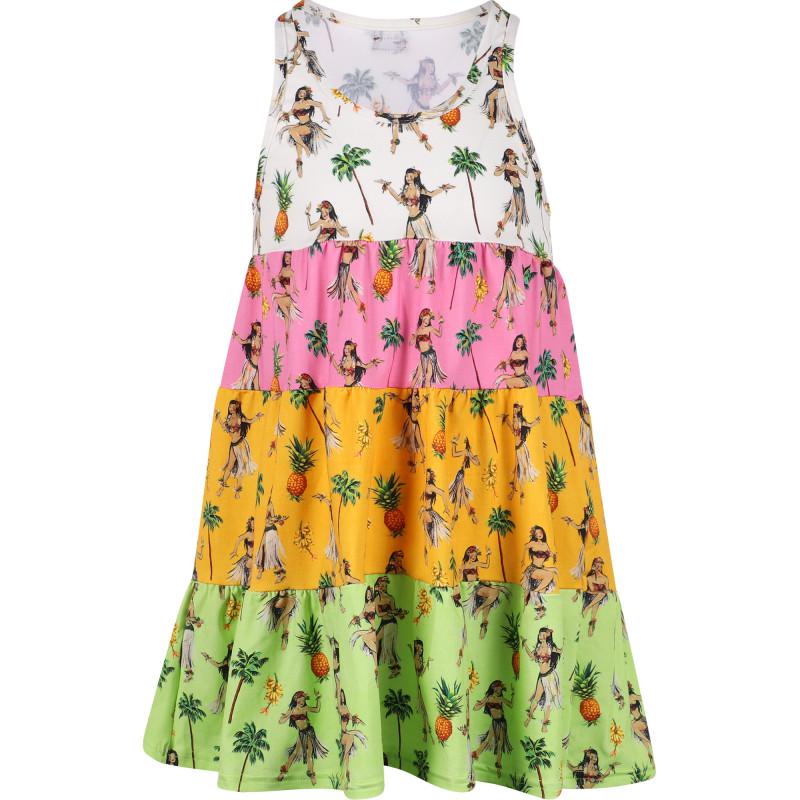 BANANA MOON Hawaiian print colorful stripes beach dress