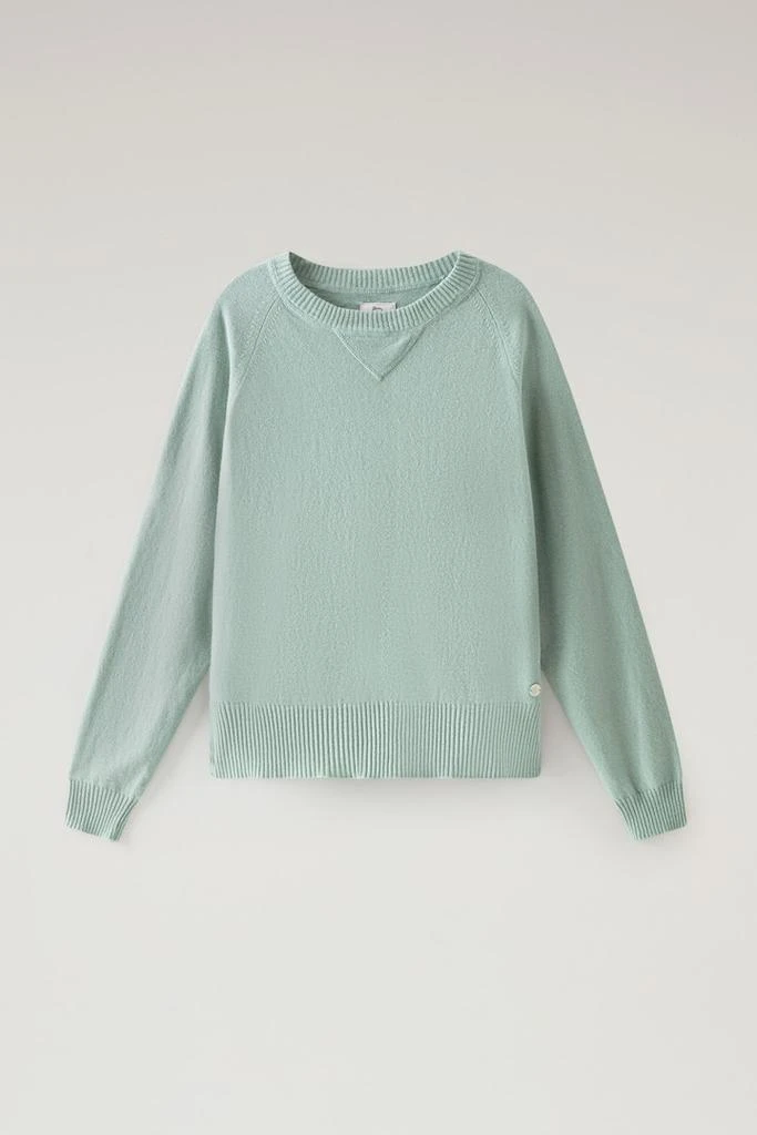 Woolrich Crewneck Sweater in Wool Blend - Women - Green 1