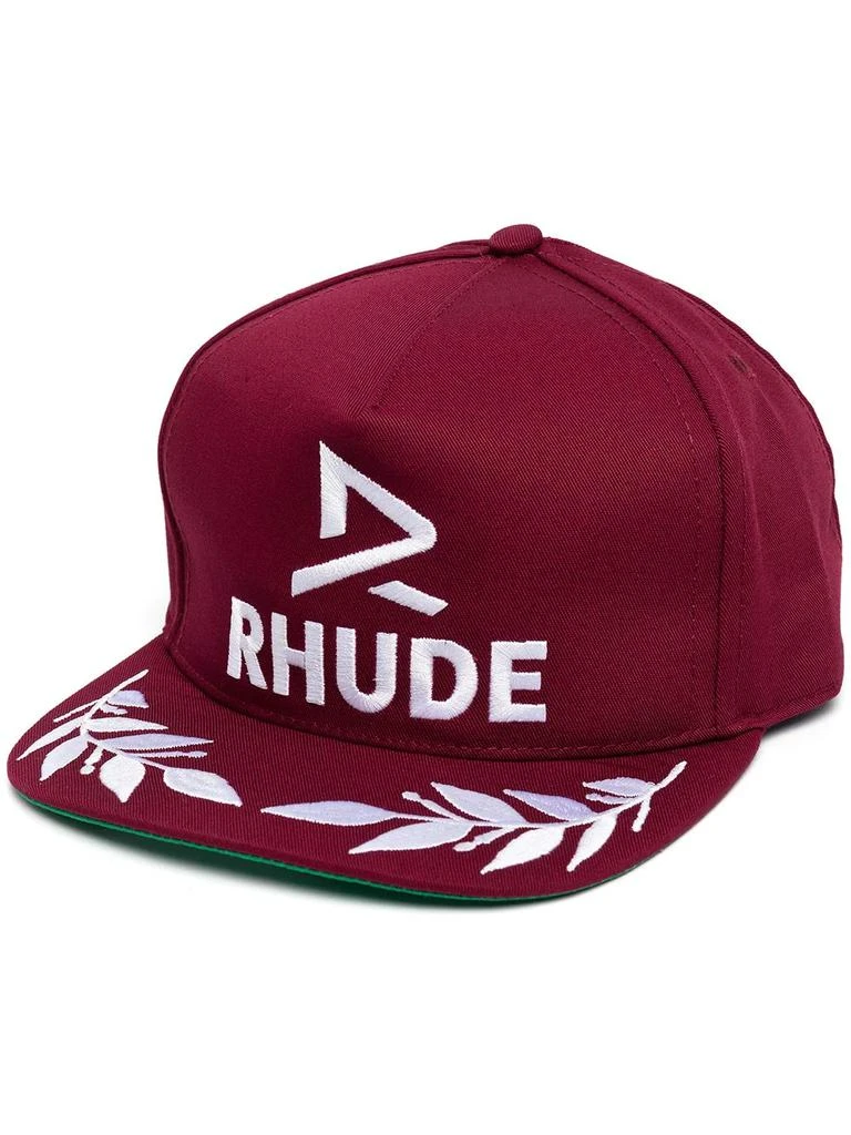 Rhude logo-print flat-brim cap - men -  -  - Red 1