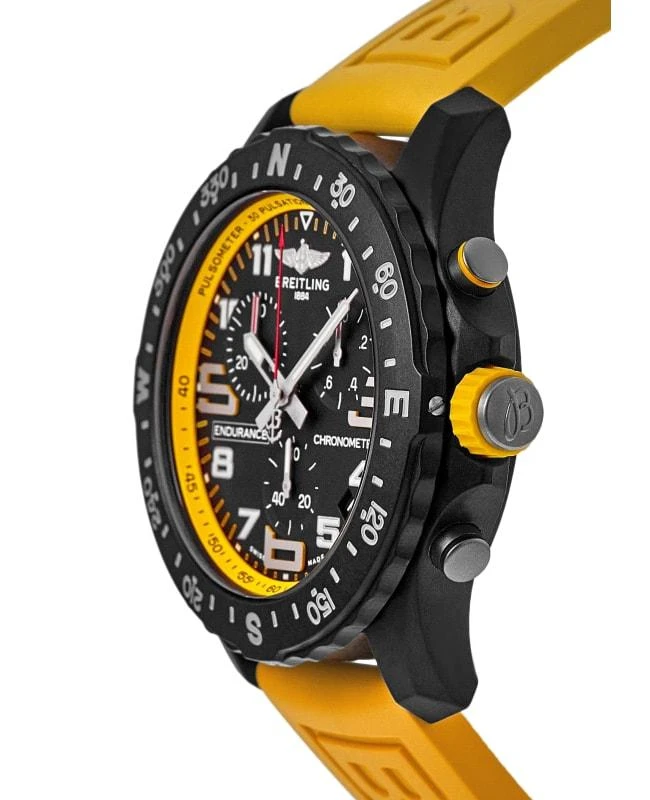 BREITLING Breitling Endurance Pro 44 Quartz Chronograph Black Dial Yellow Rubber Strap Men's Watch X82310A41B1S1 3