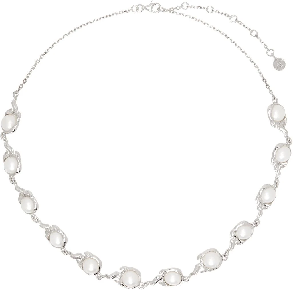 Alan Crocetti SSENSE Exclusive Silver Pearl Spark Choker 1