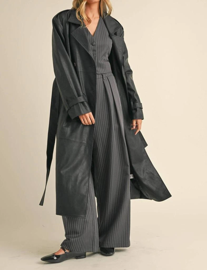 Klesis Klesis - Leather Belted Trench Coat