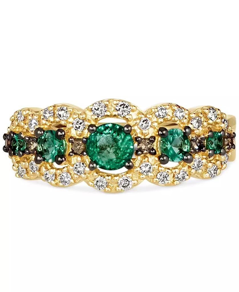 Le Vian Costa Smeralda Emeralds (3/8 ct. t.w.) & Diamond (1/3 ct. t.w.) Scalloped Ring in 14k Gold 2