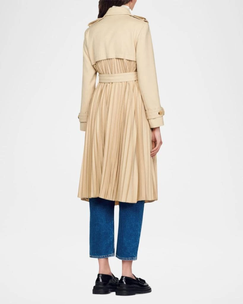 Sandro Vino Pleated Trench Coat 5