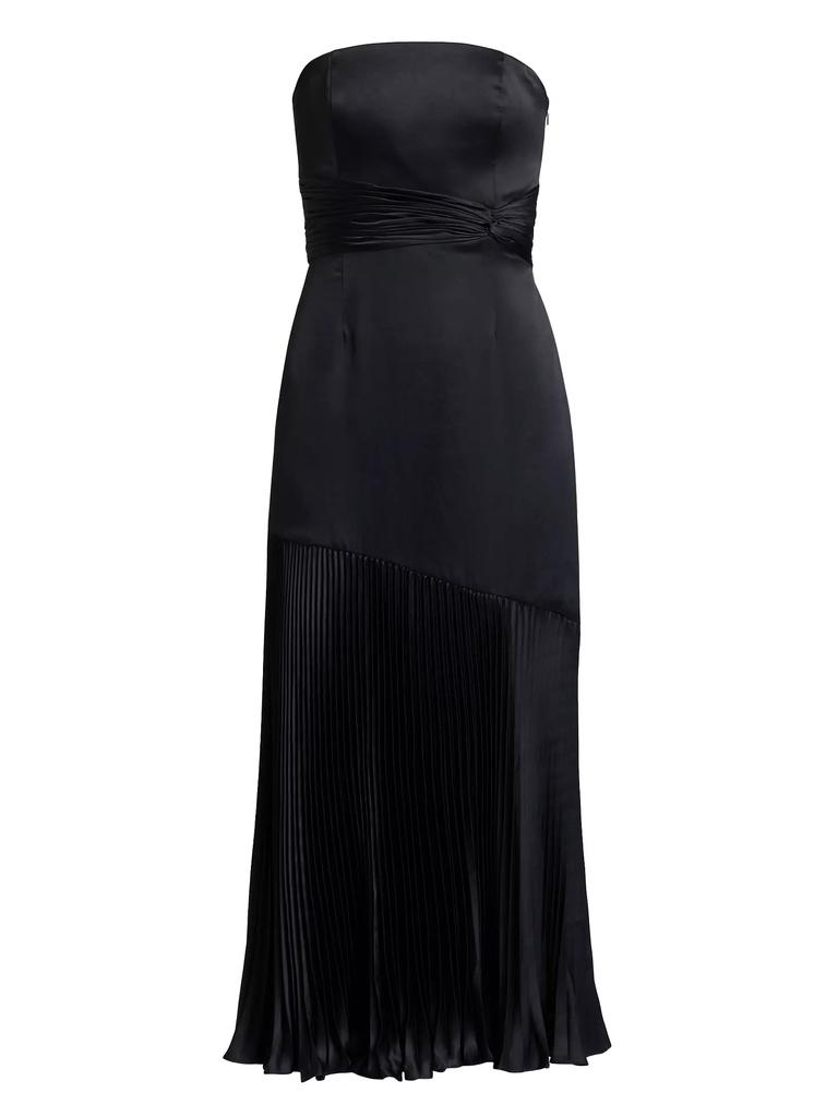 AMUR Milly Strapless Pleated Maxi Dress
