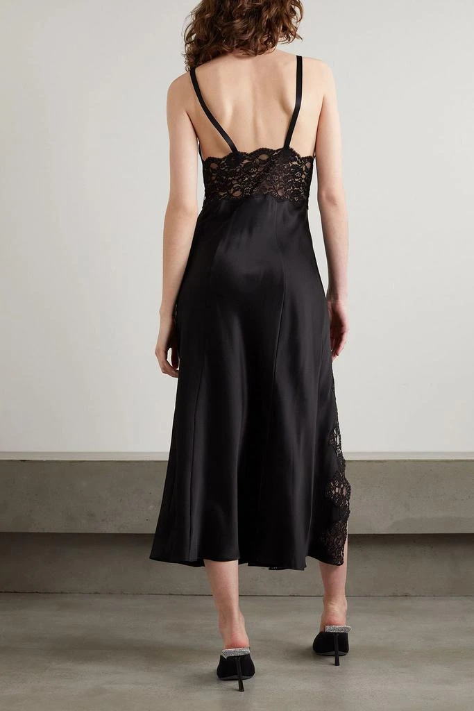 Rodarte Lace-trimmed silk-satin maxi dress 3